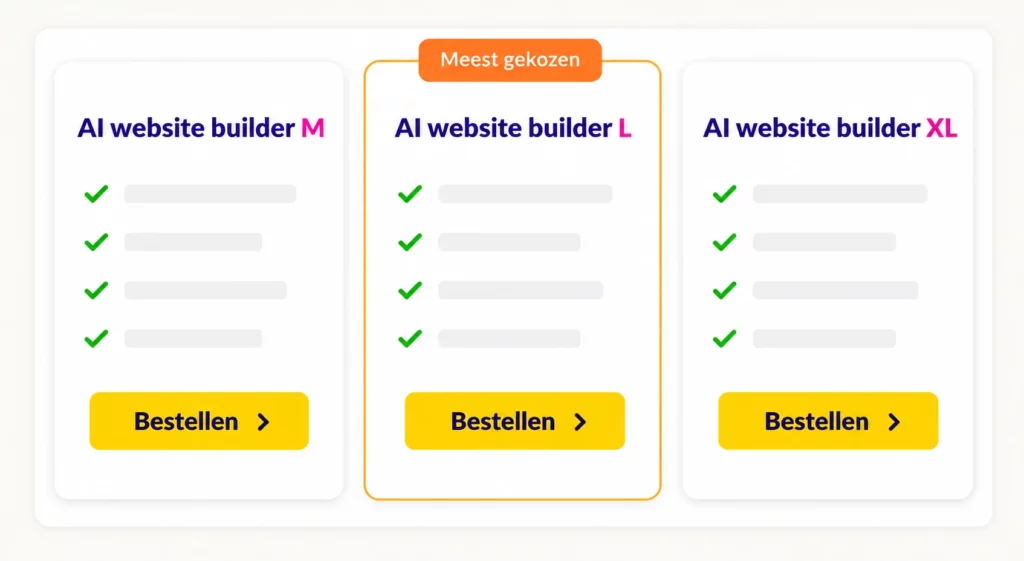 Ai website builder pakketten